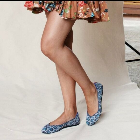 Rothys The Flats in Spotted Leopard Grey/Blue - Picture 11 of 12